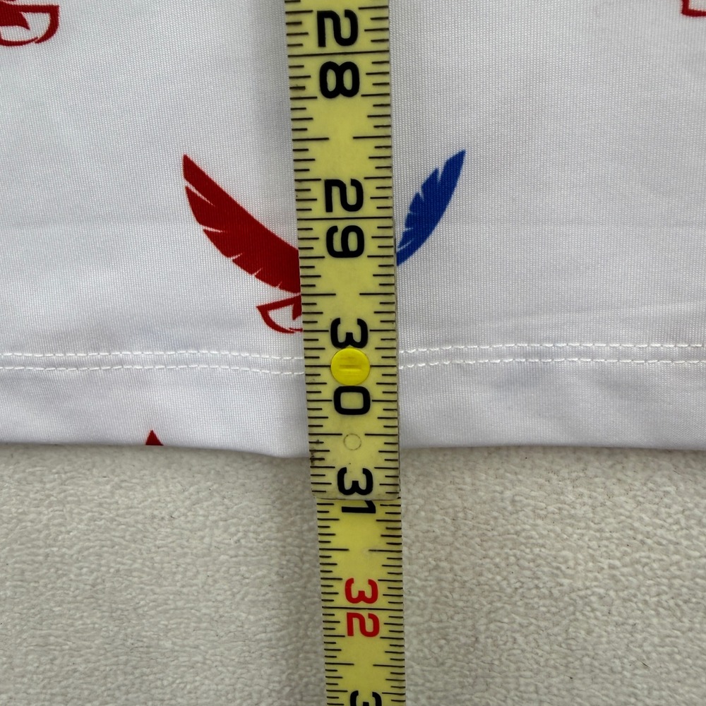 Yatta Golf Polo Shirt Mens XXL White Red Blue Eagle Print Performance Stretch - Picture 9 of 9